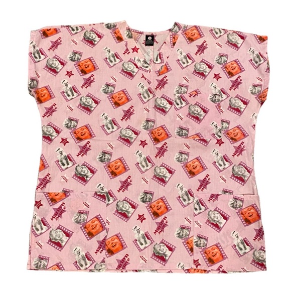 Marilyn Monroe Tops - Marilyn Monroe Pink Scrub Top Women’s Medium Medical/Dental Short Sleeve Shirt